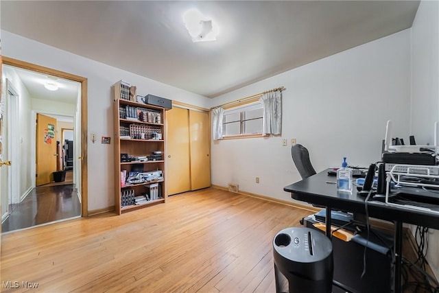 3573 Severn Rd, Cleveland Heights, OH 44118 - office area featuring light wood-style flooring and baseboards
