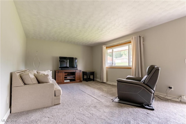 731 39th St SW, Canton, OH 44706 - carpeted living area with baseboards and a textured ceiling