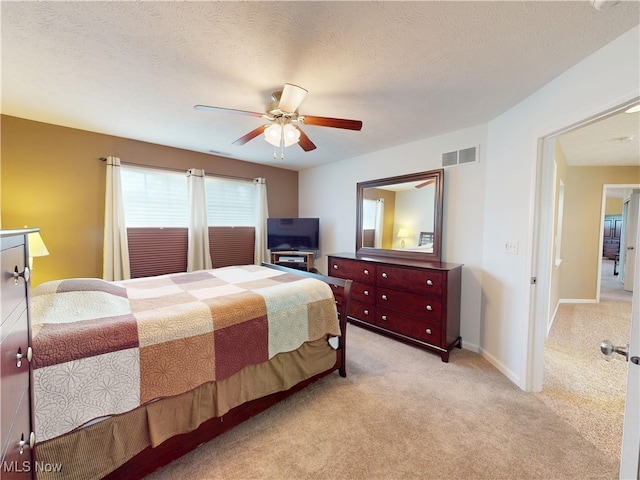 4171 Appleridge Ln, Richfield, OH 44286 - bedroom featuring light colored carpet, a ceiling fan, baseboards, and a textured ceiling