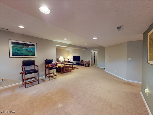 4171 Appleridge Ln, Richfield, OH 44286 - sitting room with light carpet, baseboards, recessed lighting, and an office area