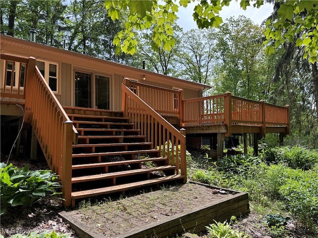 17444 Old State Rd, Middlefield, OH 44062 - back of property featuring stairway and a deck