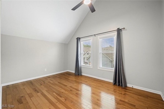 2450 Tremont Ave, Cleveland, OH 44113 - additional living space with lofted ceiling, ceiling fan, and wood finished floors