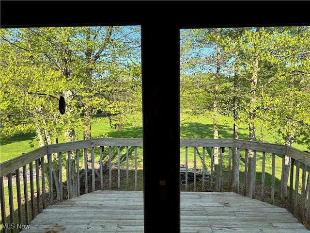 6516 Fee Rd, Rome, OH 44085 - wooden deck featuring a yard