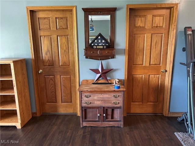 6516 Fee Rd, Rome, OH 44085 - hall with dark wood-style flooring and baseboards