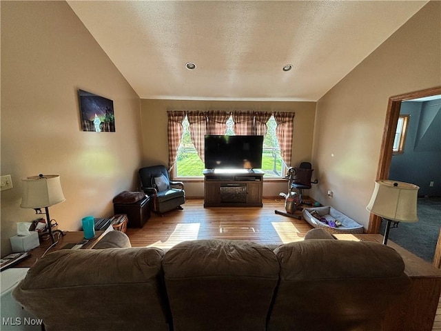 6516 Fee Rd, Rome, OH 44085 - living room with vaulted ceiling and light wood finished floors