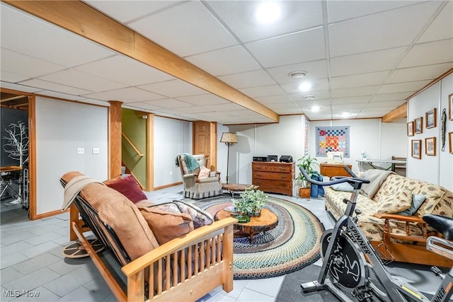 3690 Dornoch Dr, Wooster, OH 44691 - tiled living area with a paneled ceiling