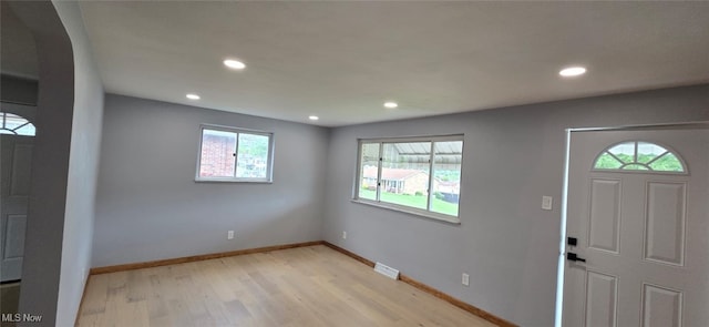 809 4th St, Brilliant, OH 43913 - entryway featuring light wood-style floors, recessed lighting, and baseboards