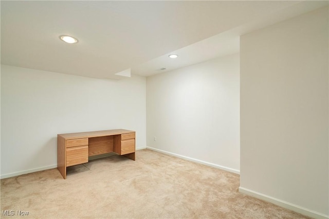 3563 Saint Andrews Ln, Richfield, OH 44286 - unfurnished office with light colored carpet, recessed lighting, and baseboards