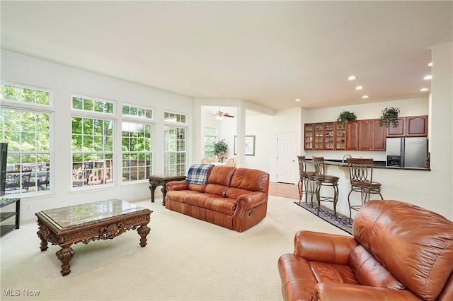 3563 Saint Andrews Ln, Richfield, OH 44286 - living room featuring recessed lighting and light carpet