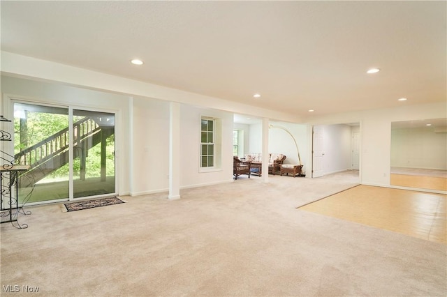 3563 Saint Andrews Ln, Richfield, OH 44286 - basement featuring carpet flooring, recessed lighting, and baseboards