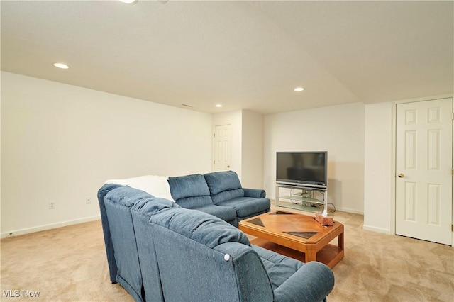 3563 Saint Andrews Ln, Richfield, OH 44286 - living room featuring light carpet, recessed lighting, and baseboards
