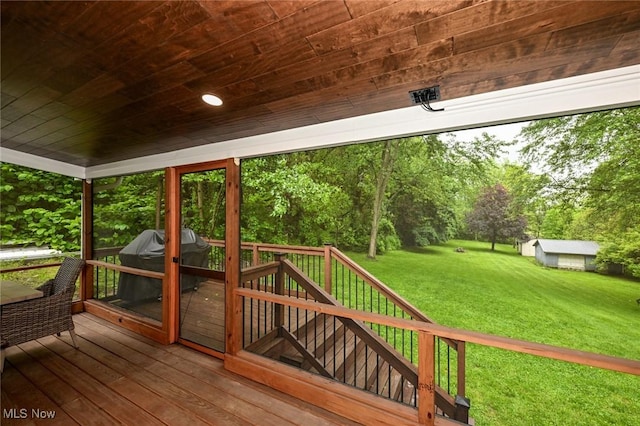 3576 Ellen Dr, Akron, OH 44312 - deck with grilling area and a yard