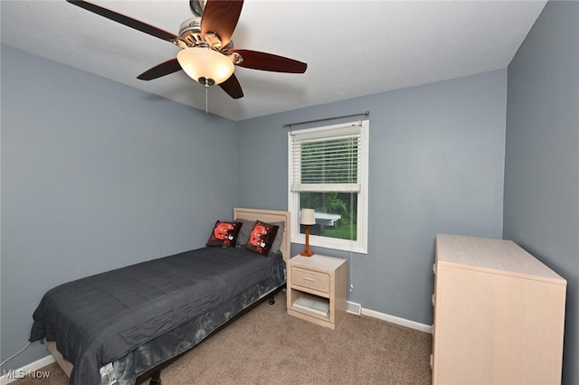 3576 Ellen Dr, Akron, OH 44312 - bedroom with carpet, baseboards, and ceiling fan