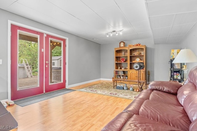 5215 Kapok Dr, Medina, OH 44256 - living area featuring wood finished floors, french doors, and baseboards