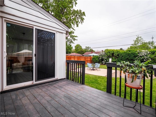 4482 Ranchview Ave, North Olmsted, OH 44070 - wooden deck with outdoor dining area