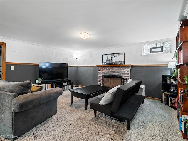 4482 Ranchview Ave, North Olmsted, OH 44070 - carpeted living room with a fireplace