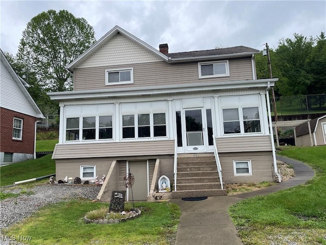 455 Smithfield St, Dillonvale, OH 43917 - view of front facade with a chimney and entry steps
