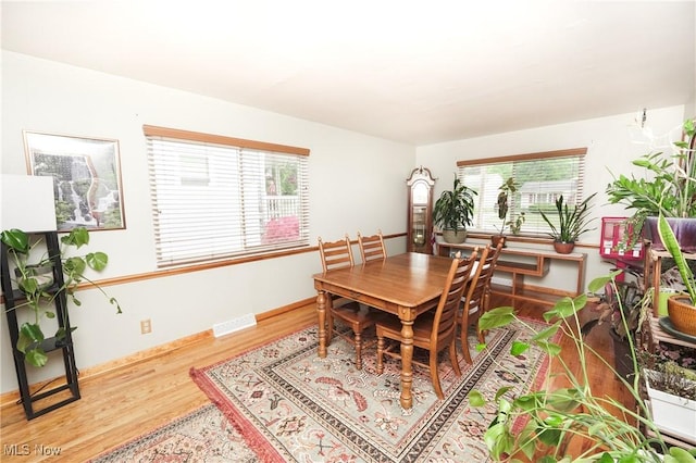 1087 Madrid Dr, Akron, OH 44313 - dining space with light wood-type flooring, plenty of natural light, and baseboards