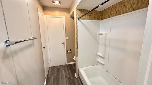 24 Washington Sq, Euclid, OH 44143 - full bath with wood finished floors, shower / bath combination, and toilet