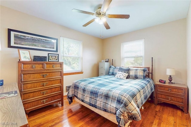 213 Pico St, Steubenville, OH 43952 - bedroom with light wood finished floors, a ceiling fan, and baseboards