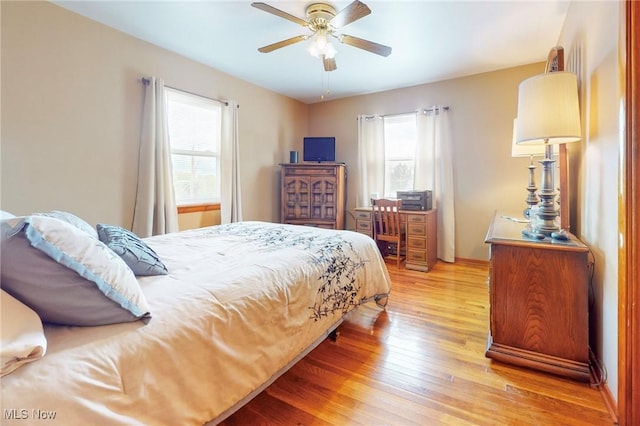213 Pico St, Steubenville, OH 43952 - bedroom with light wood finished floors and ceiling fan