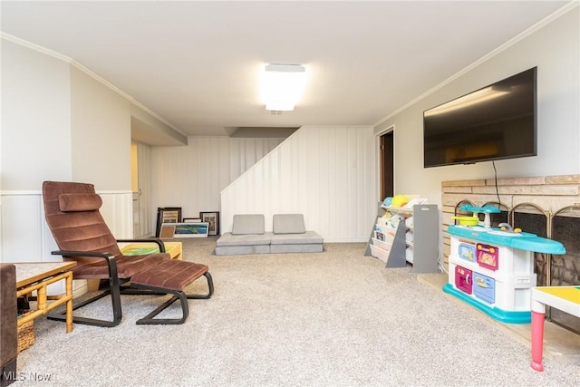 23935 Duffield Rd, Shaker Heights, OH 44122 - sitting room featuring crown molding and carpet