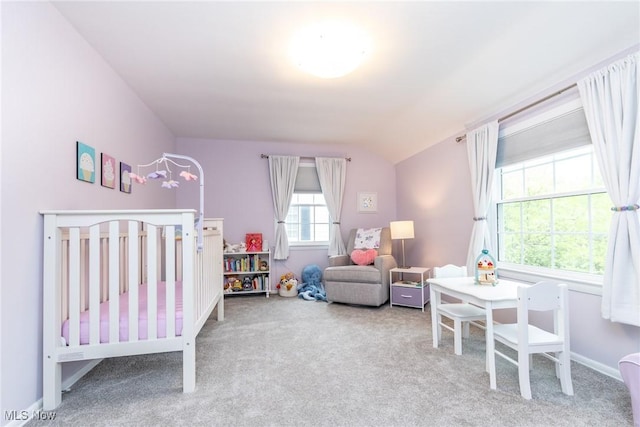 23935 Duffield Rd, Shaker Heights, OH 44122 - bedroom with carpet flooring, lofted ceiling, and a nursery area
