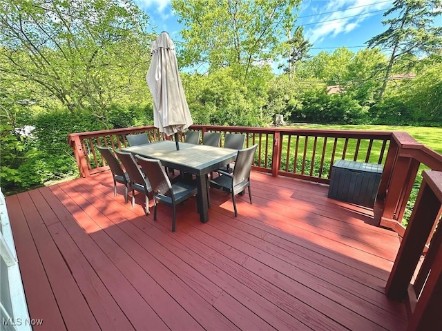 23935 Duffield Rd, Shaker Heights, OH 44122 - wooden deck with outdoor dining space