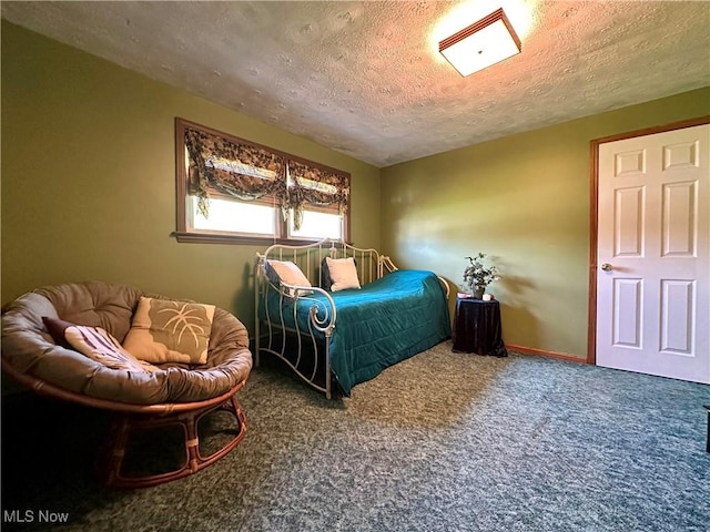 2308 Bears Den Rd, Youngstown, OH 44511 - bedroom with a textured ceiling, carpet floors, and baseboards