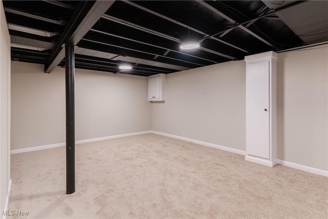 4827 E 88th St, Garfield Heights, OH 44125 - finished below grade area featuring carpet and baseboards