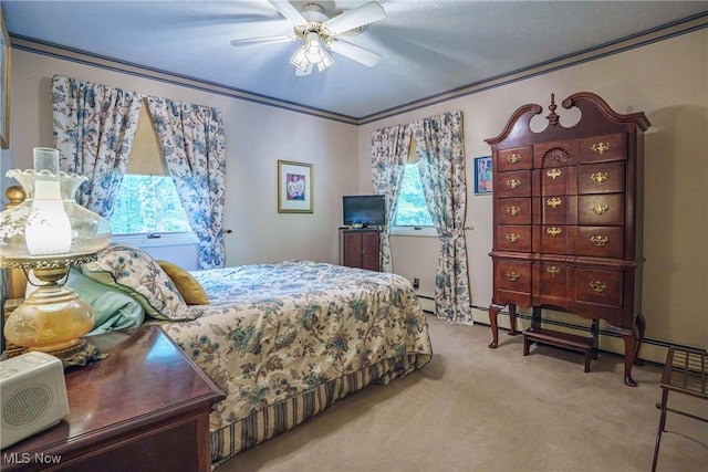 875 N Medina Line Rd, Akron, OH 44333 - bedroom with carpet, a ceiling fan, and ornamental molding