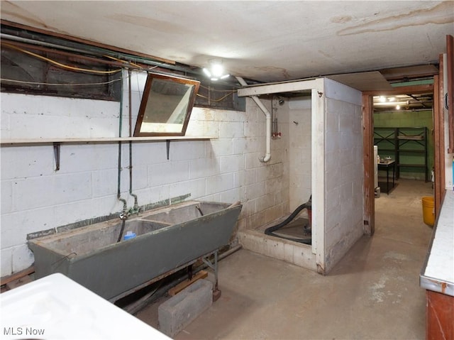 12209 Tinkers Creek Rd, Valley View, OH 44125 - unfinished basement featuring a sink