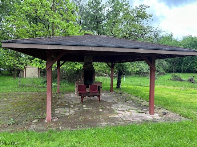 16112 Raymond St, Maple Heights, OH 44137 - view of patio / terrace with a gazebo and view of scattered trees