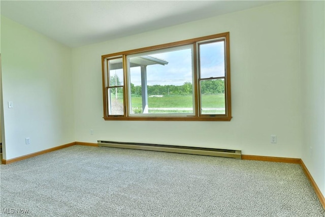 5990 Stewart Sharon Rd, Hubbard, OH 44425 - empty room featuring carpet flooring and a baseboard heating unit