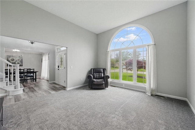 301 Tower Ln, Amherst, OH 44001 - sitting room featuring baseboards and carpet floors