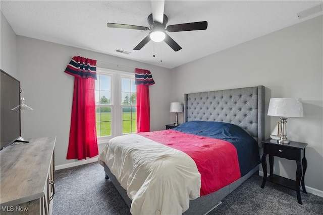 301 Tower Ln, Amherst, OH 44001 - bedroom featuring carpet flooring, baseboards, and ceiling fan