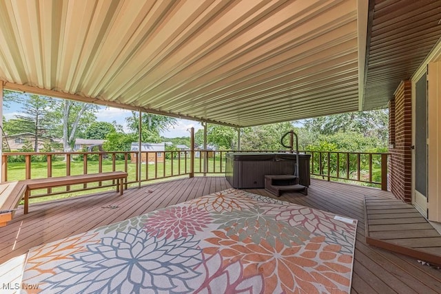1033 Briarcliff Ave, Alliance, OH 44601 - wooden terrace with a hot tub