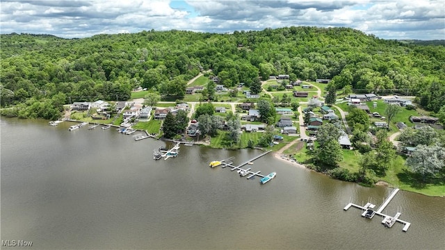 58429 Lashley Rd, Senecaville, OH 43780 - aerial view of property and surrounding area featuring a forest and a nearby body of water