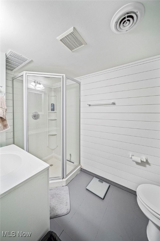3906 Redfern Rd, Parma, OH 44134 - bathroom featuring a stall shower, toilet, and vanity