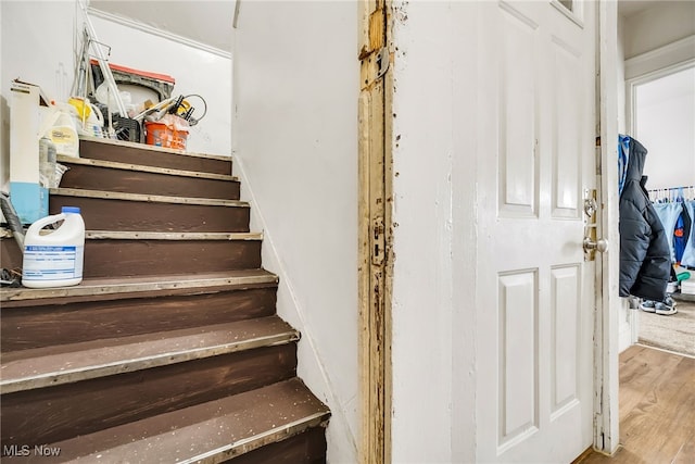 11020 Woodstock Ave, Cleveland, OH 44104 - stairway with wood finished floors