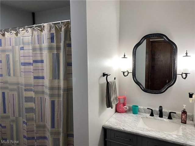 2733 W 37th St, Lorain, OH 44053 - full bathroom with vanity and a shower with curtain