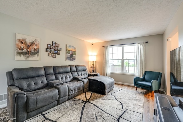 2042 Summer Evening Dr, Canal Fulton, OH 44614 - living room featuring wood finished floors, a textured ceiling, and baseboards