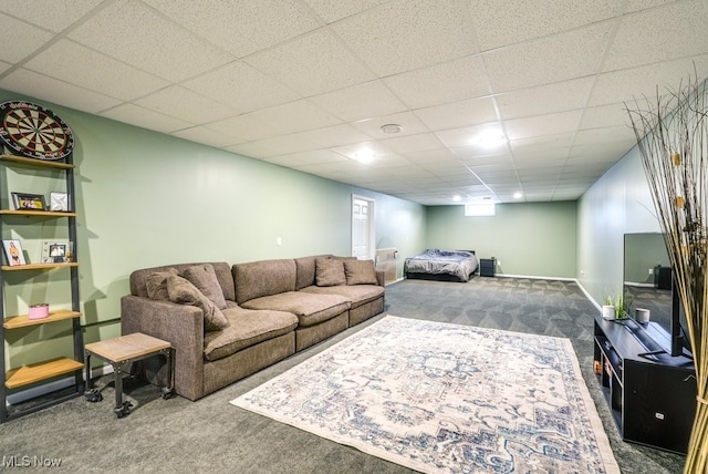 2042 Summer Evening Dr, Canal Fulton, OH 44614 - carpeted living room featuring a drop ceiling