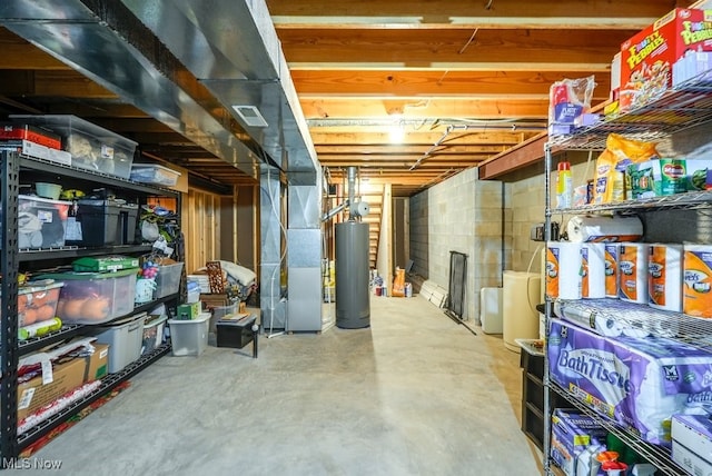 2042 Summer Evening Dr, Canal Fulton, OH 44614 - unfinished basement with gas water heater and heating unit