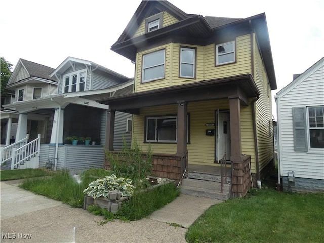 1020 Virginia St, Martins Ferry, OH 43935 - view of front of property featuring covered porch