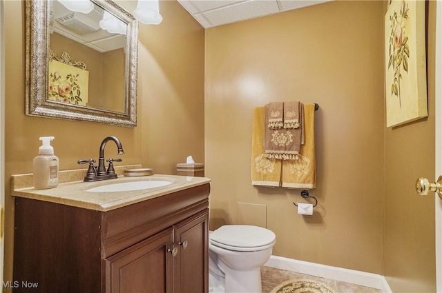 8550 Ivy Hill Dr Unit 16, Poland, OH 44514 - half bathroom with vanity, toilet, tile patterned flooring, and baseboards