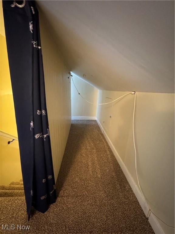 208 Walton Ave, Barnesville, OH 43713 - hall with vaulted ceiling and carpet