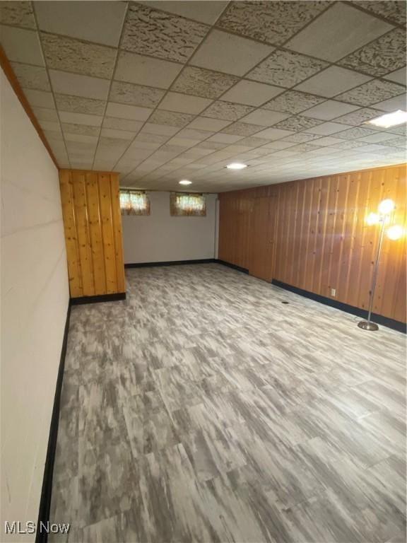 1414 W 40th St, Lorain, OH 44053 - below grade area with wooden walls and wood finished floors