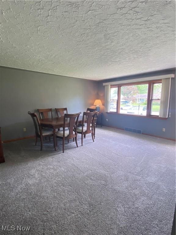 1414 W 40th St, Lorain, OH 44053 - dining space featuring carpet flooring, a textured ceiling, and baseboards
