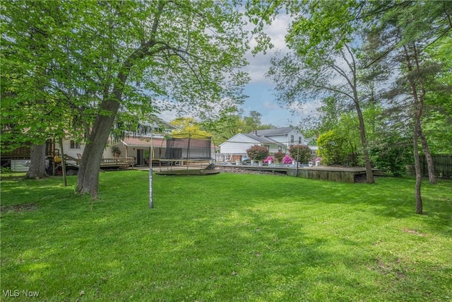 6221 Brighton Dr, North Olmsted, OH 44070 - view of yard featuring a trampoline